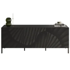 Mobile porta TV 181x69h cm 3 ante serigrafate moderno antracite Grafea