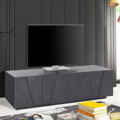 Mobile porta TV 163x46h cm 4 ante ossido Zenzero Gihome®
