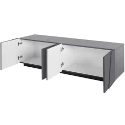 Mobile porta TV 163x46h cm 4 ante ossido Zenzero Gihome®