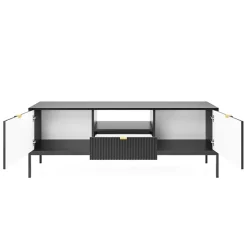 Mobile porta TV 154x56h cm 2 ante moderno soggiorno nero Alisa