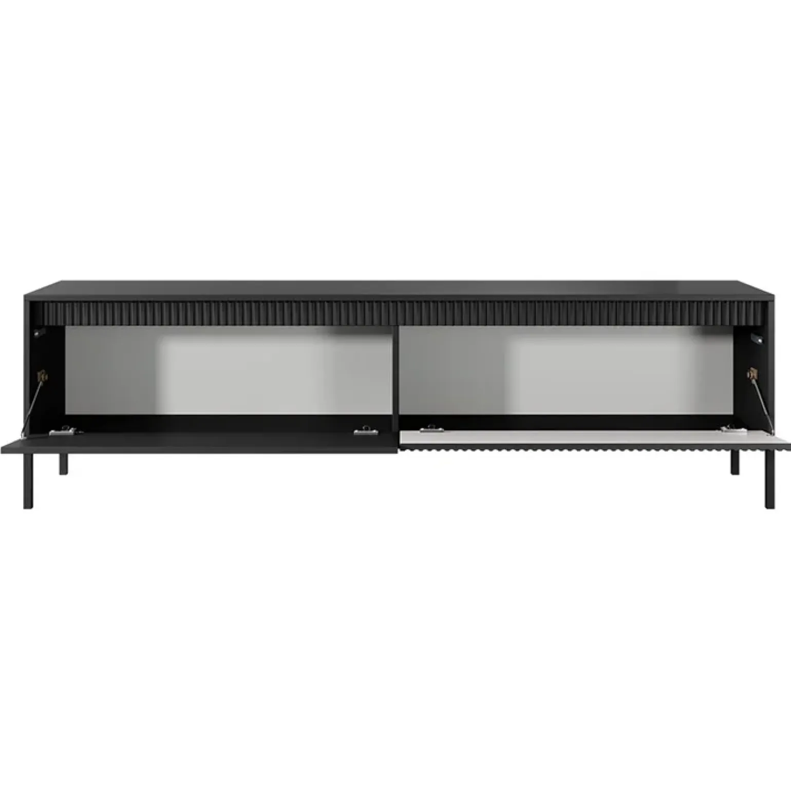 Mobile porta TV 187x54h cm 2 ante nero opaco cannettato Ciar