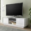 Mobile porta TV 139x44h cm 2 ante soggiorno bianco lucido Spirit