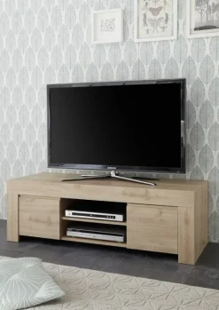 Mobile porta TV 138x44h cm 2 ante 2 vani moderno rovere chiaro Halston