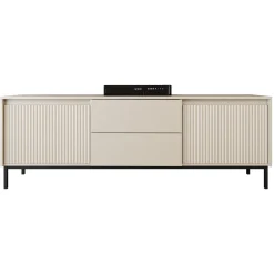 Mobile porta tv 174x60h cm 2 ante 2 cassetti cannettato beige Strike