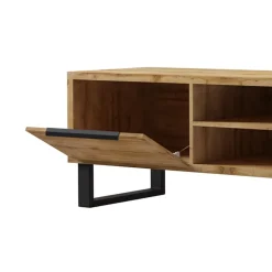 Mobile porta TV 180x50h cm 2 ante soggiorno quercia metallo nero Petra