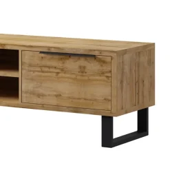 Mobile porta TV 180x50h cm 2 ante soggiorno quercia metallo nero Petra
