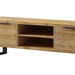 Mobile porta TV 180x50h cm 2 ante soggiorno quercia metallo nero Petra