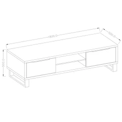 Mobile porta TV 180x50h cm 2 ante soggiorno quercia metallo nero Petra