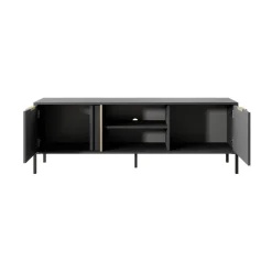 Mobile porta TV 153x53h cm 2 ante 2 vani moderno antracite Nebula