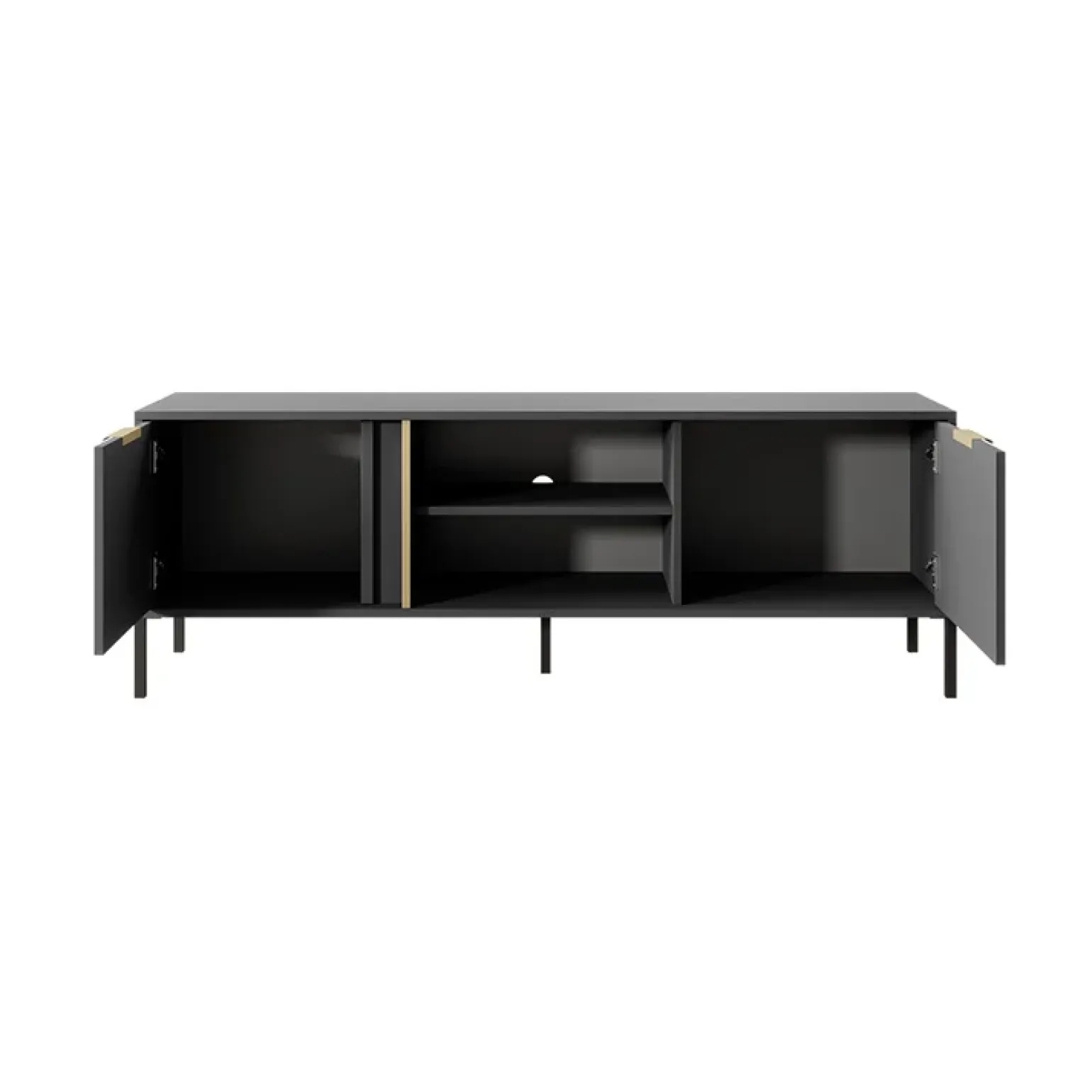 Mobile porta TV 153x53h cm 2 ante 2 vani moderno antracite Nebula