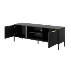 Mobile porta TV 153x53h cm 2 ante 2 vani moderno antracite Nebula