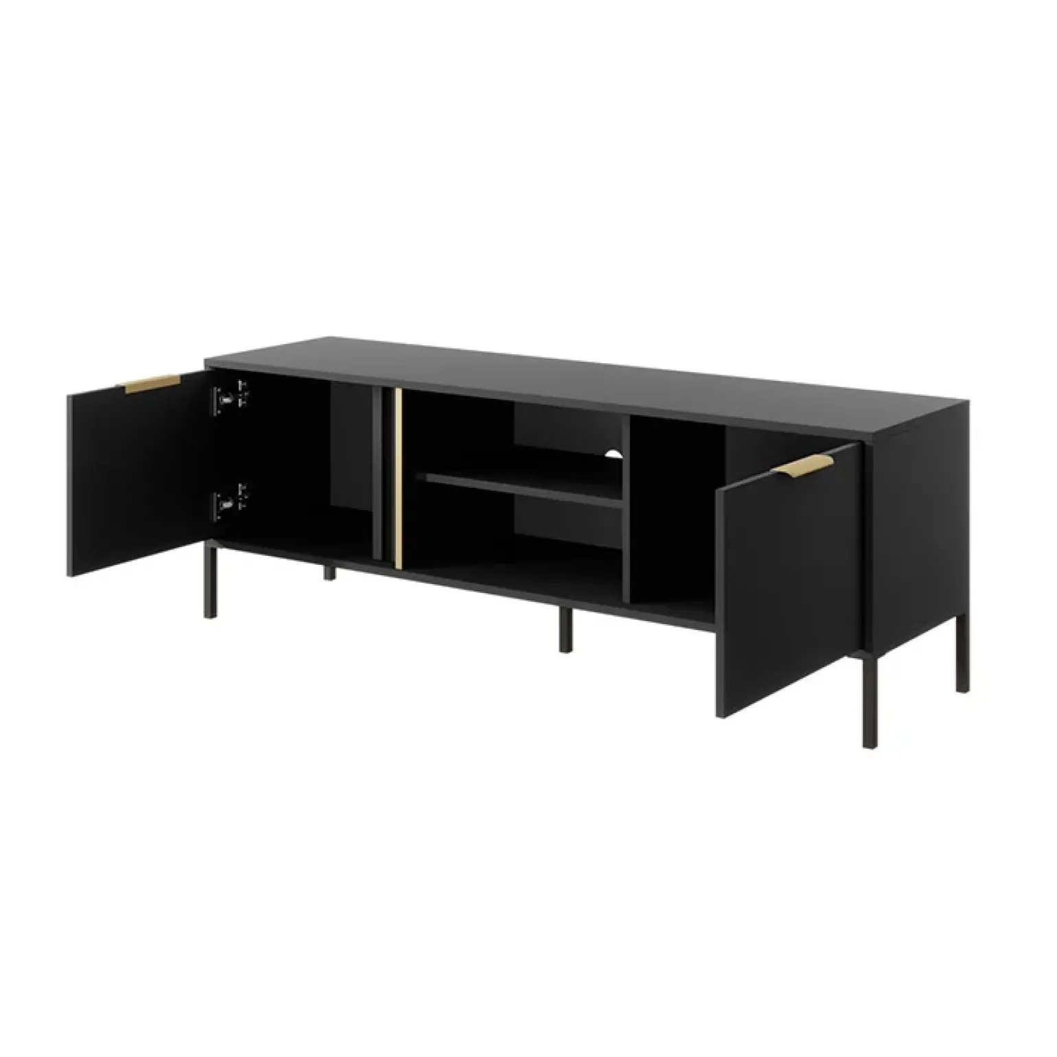 Mobile porta TV 153x53h cm 2 ante 2 vani moderno antracite Nebula