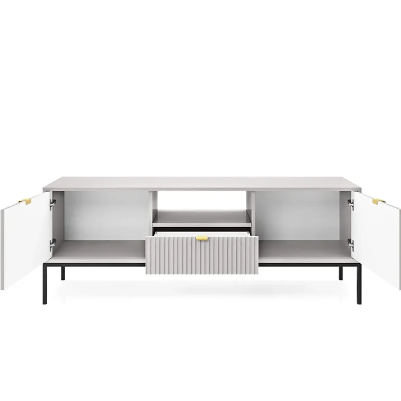 Mobile porta TV 154x56h cm 2 ante moderno soggiorno grigio Alisa