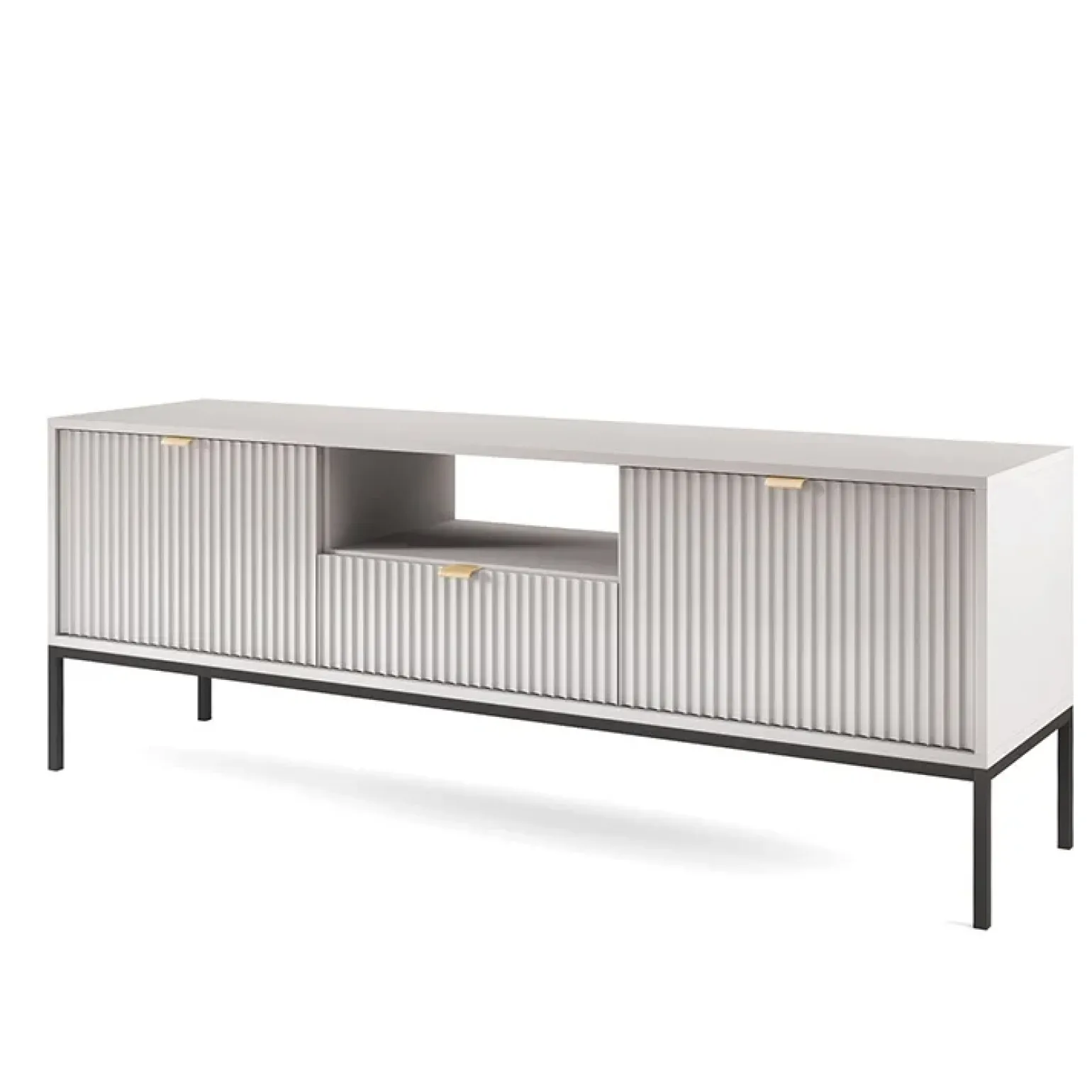 Mobile porta TV 154x56h cm 2 ante moderno soggiorno grigio Alisa
