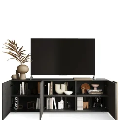 Mobile porta TV 181x59h cm 3 ante titanio rovere Universal