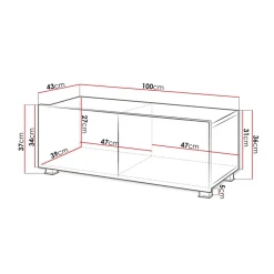 Mobile porta TV 100x37h cm 2 ante nero lucido Mons