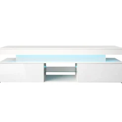 Mobile porta TV 190x54h cm 2 ante con LED bianco Lumus