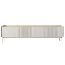 Mobile porta TV 181x50h cm 2 ante beige cannettato rovere Fioca