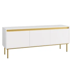 Mobile porta TV 150x60h cm 3 ante bianco oro Praga