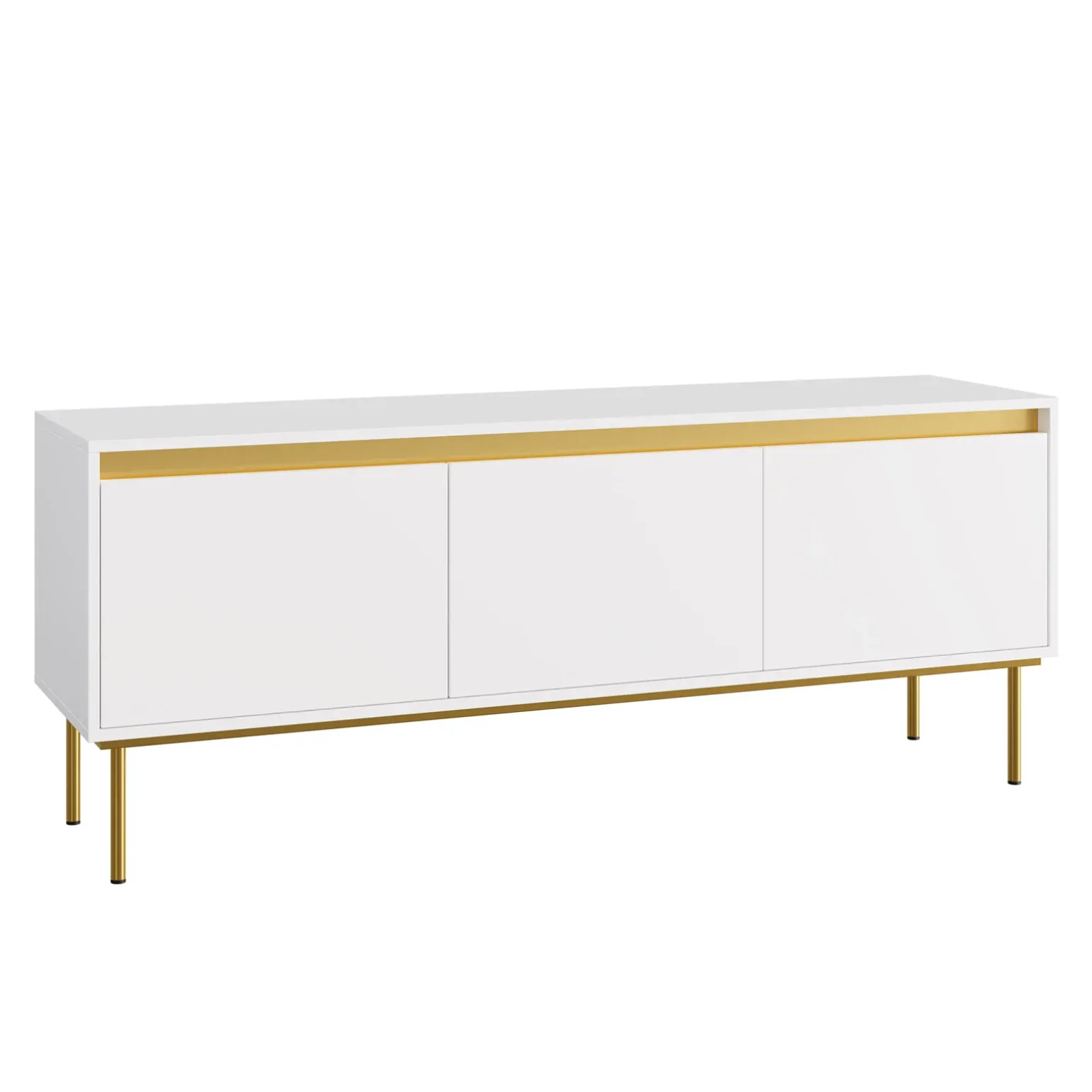 Mobile porta TV 150x60h cm 3 ante bianco oro Praga