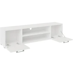 Mobile porta TV 156x36h cm 2 ante design moderno bianco Pastello