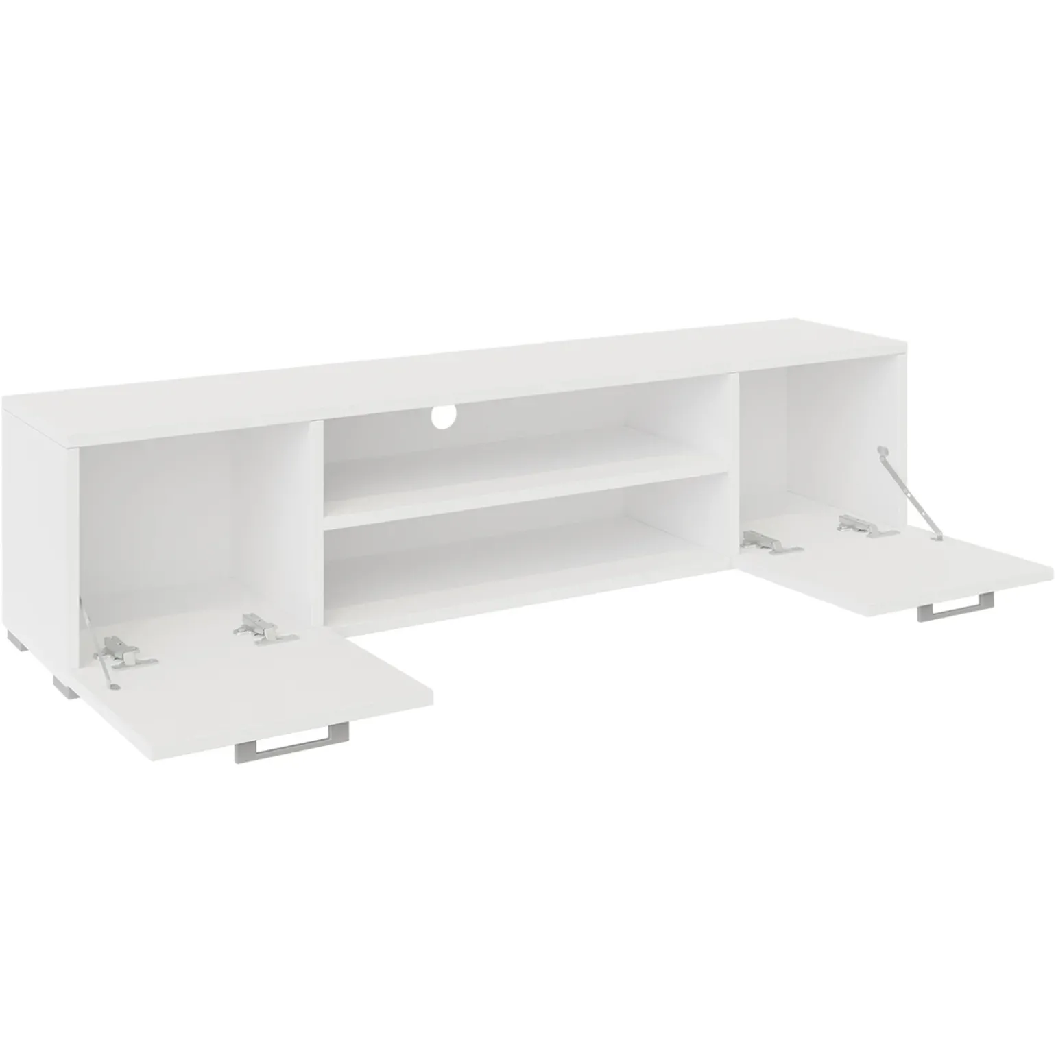 Mobile porta TV 156x36h cm 2 ante design moderno bianco Pastello