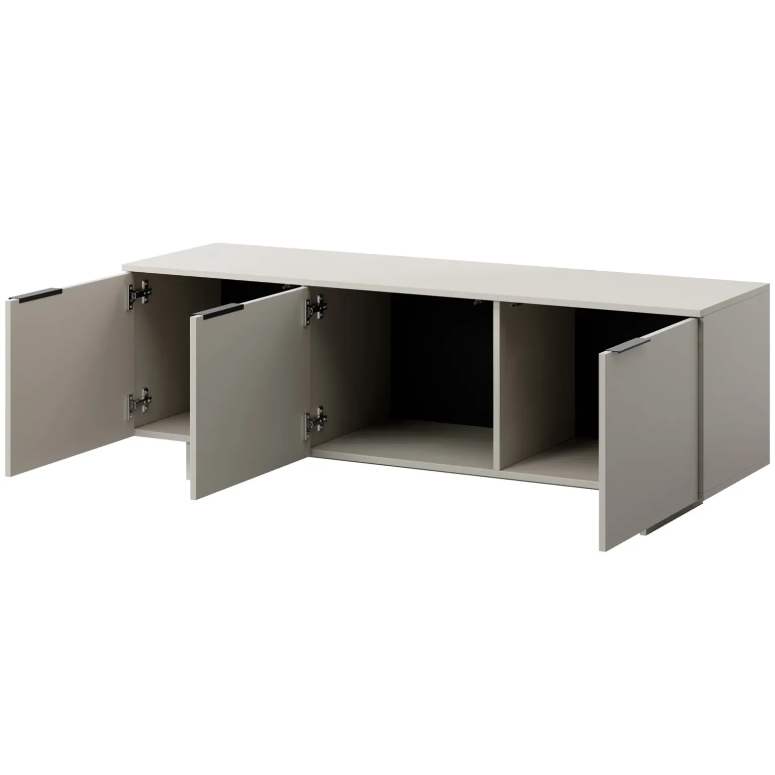 Mobile porta TV 150x55h cm 3 ante grigio Stone