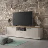 Mobile porta TV 211x58h cm 2 ante 1 cassetto rovere bianco frassinato Armonia