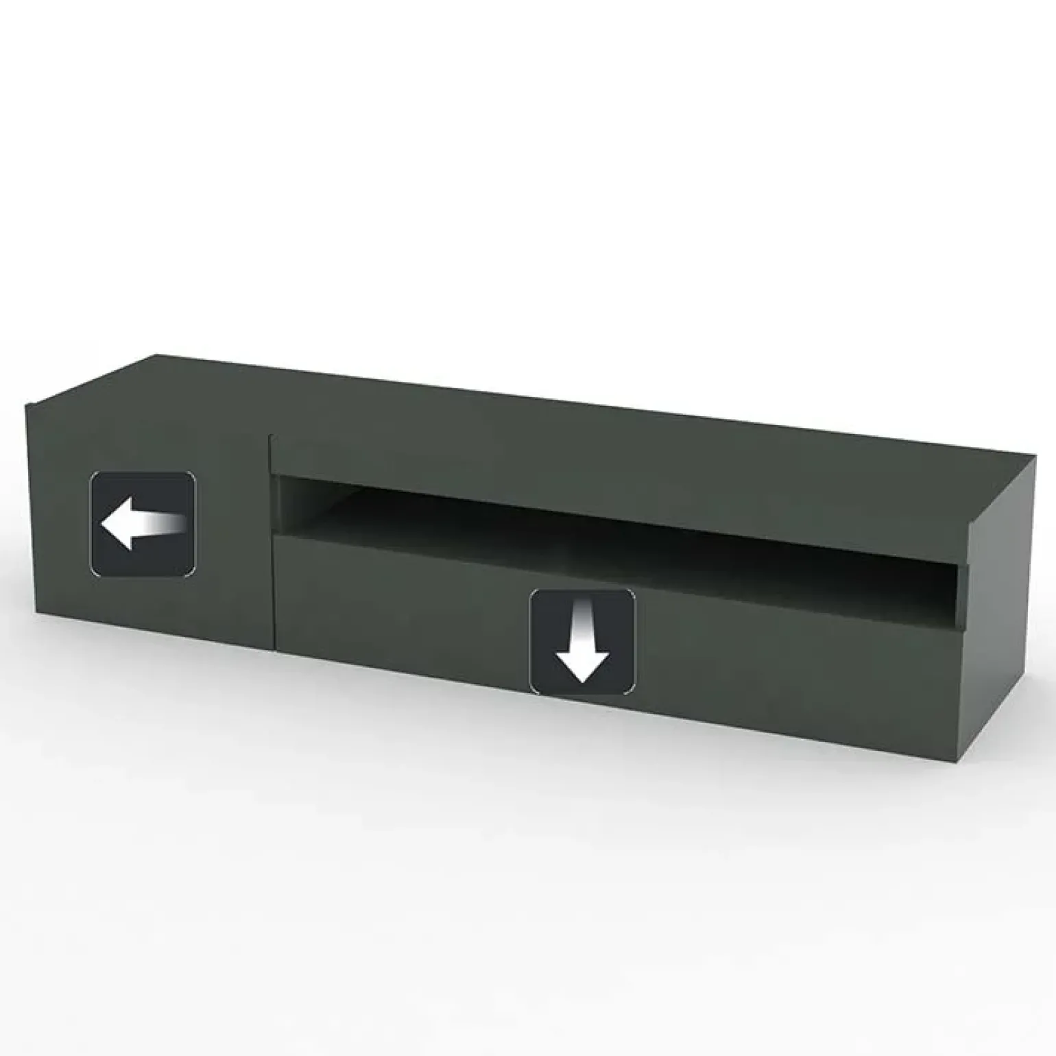 Mobile porta TV 155x37h cm 1 anta antracite laccato lucido Light Small Gihome®