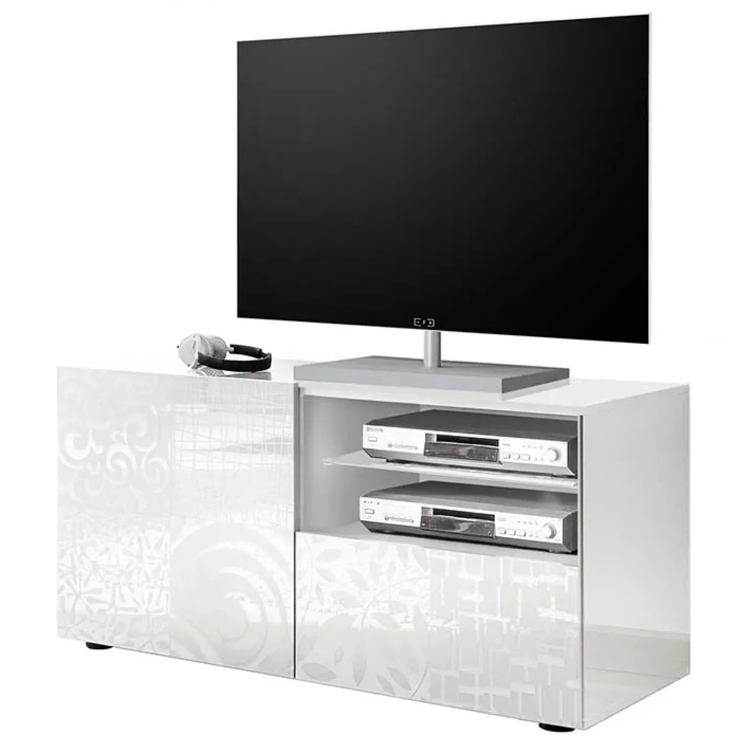 Mobile porta TV 122x57h cm 1 anta 1 cassetto bianco Paradise