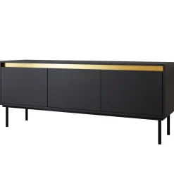 Mobile porta TV 150x60h cm 3 ante nero oro Praga