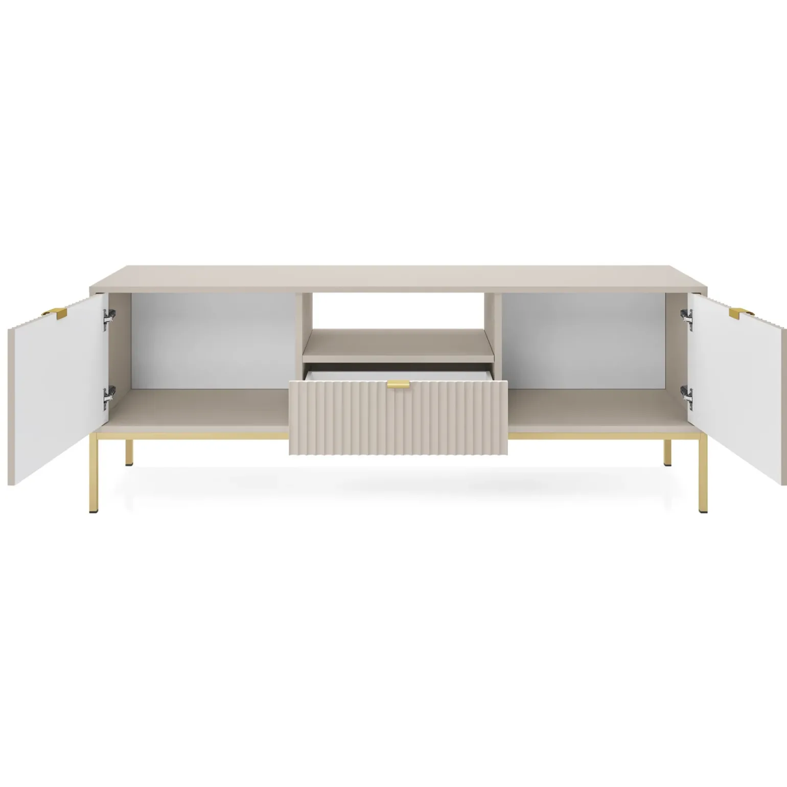 Mobile porta TV 154x56h cm 2 ante moderno soggiorno beige Alisa