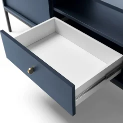 Mobile porta TV 154x56h cm 2 ante con cassetto moderno blu notte Glory