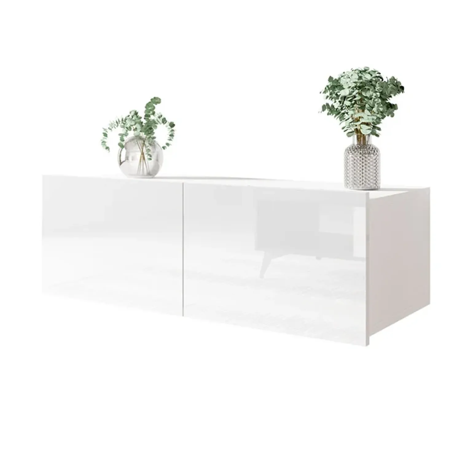 Mobile porta TV 100x37h cm 2 ante bianco lucido Mons
