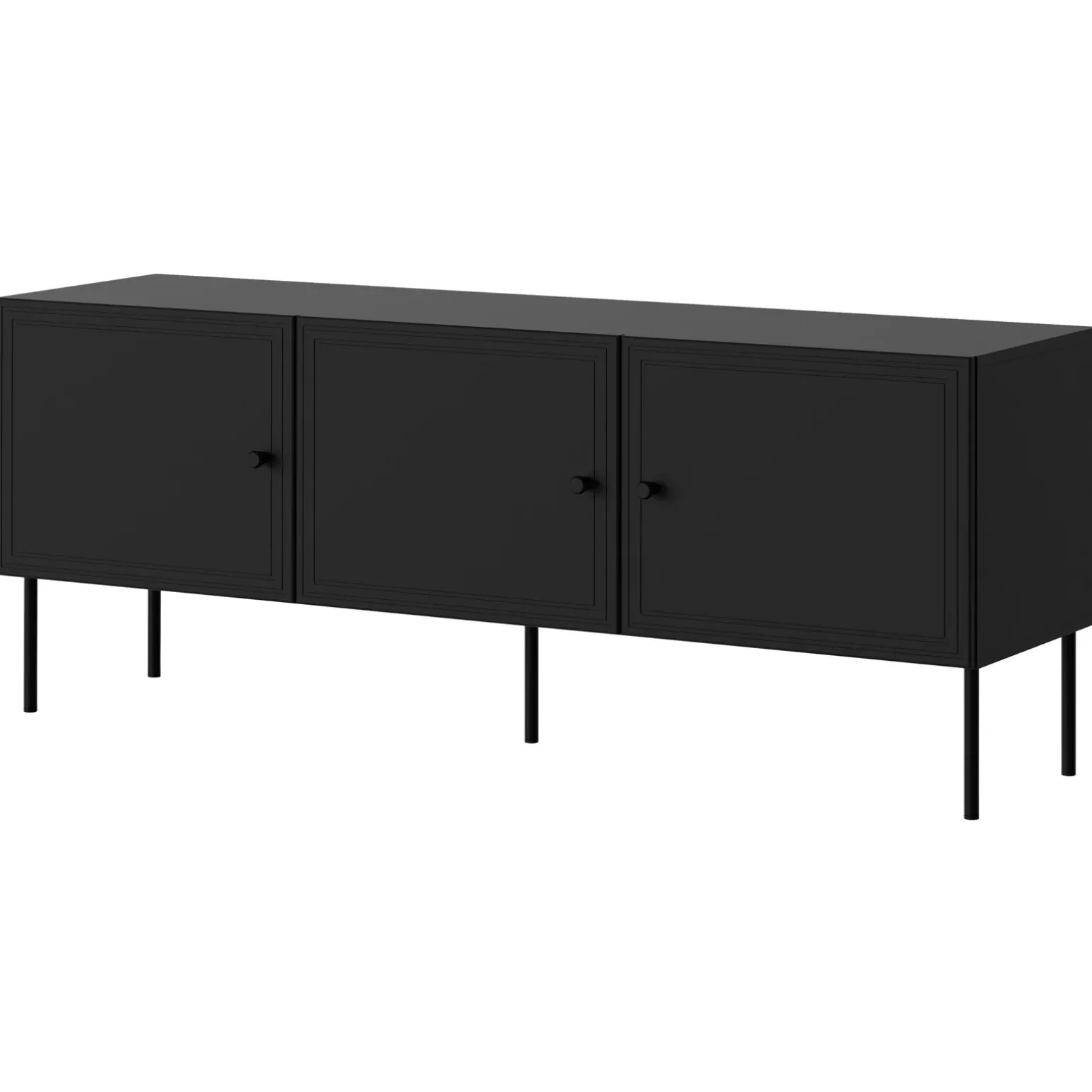 Mobile porta TV 151x60h cm 3 ante nero opaco Stark