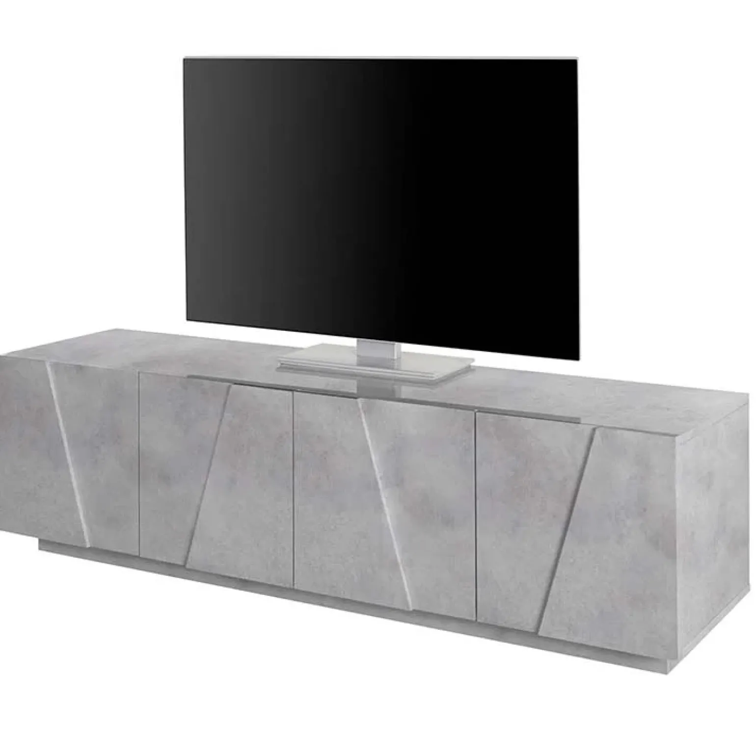 Mobile porta TV 163x46h cm 4 ante cemento Zenzero Gihome®