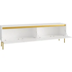 Mobile porta TV 200x60h cm 4 ante bianco oro Praga