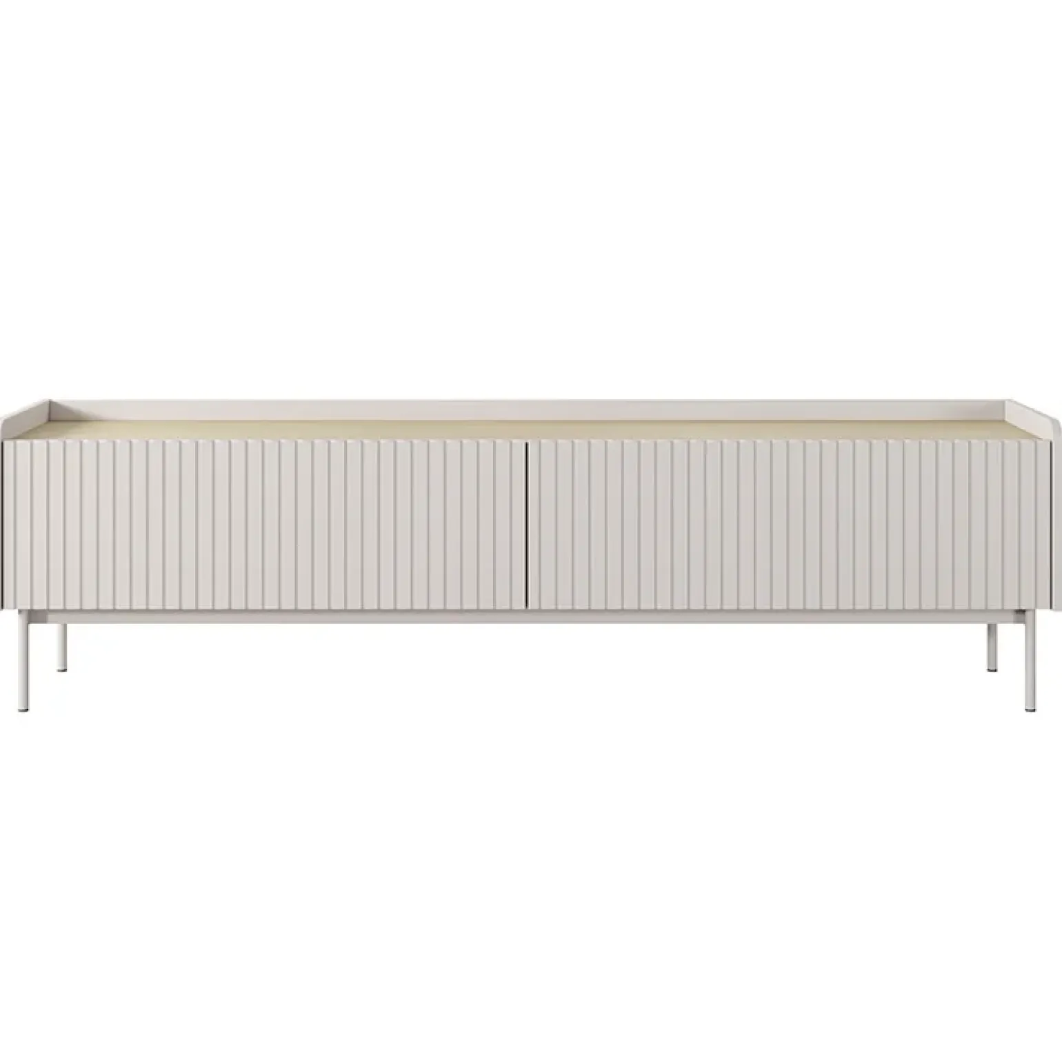Mobile porta TV 153x50h cm 2 ante beige cannettato rovere Fioca