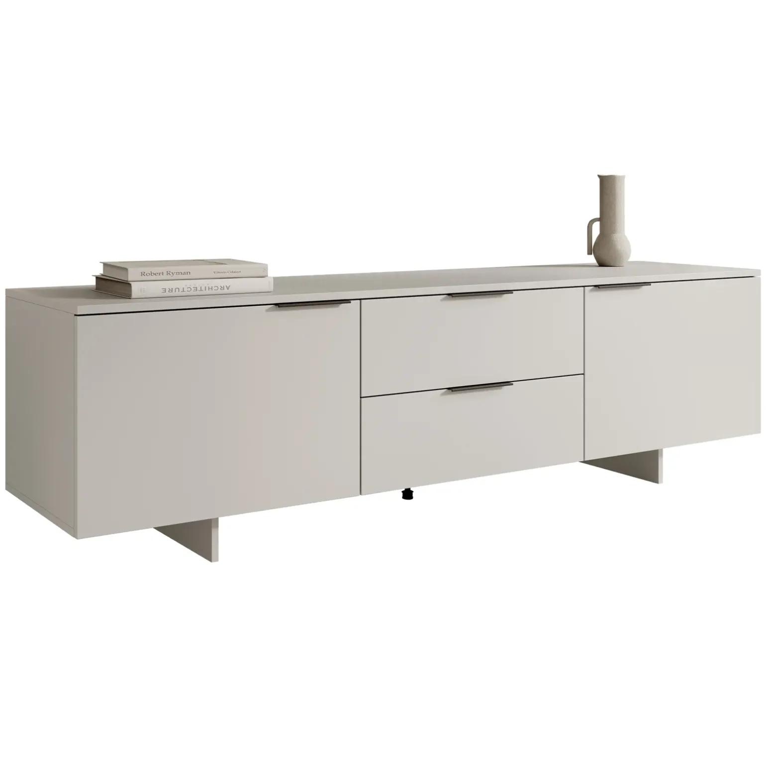 Mobile porta TV 180x55h cm 2 cassetti grigio Stone