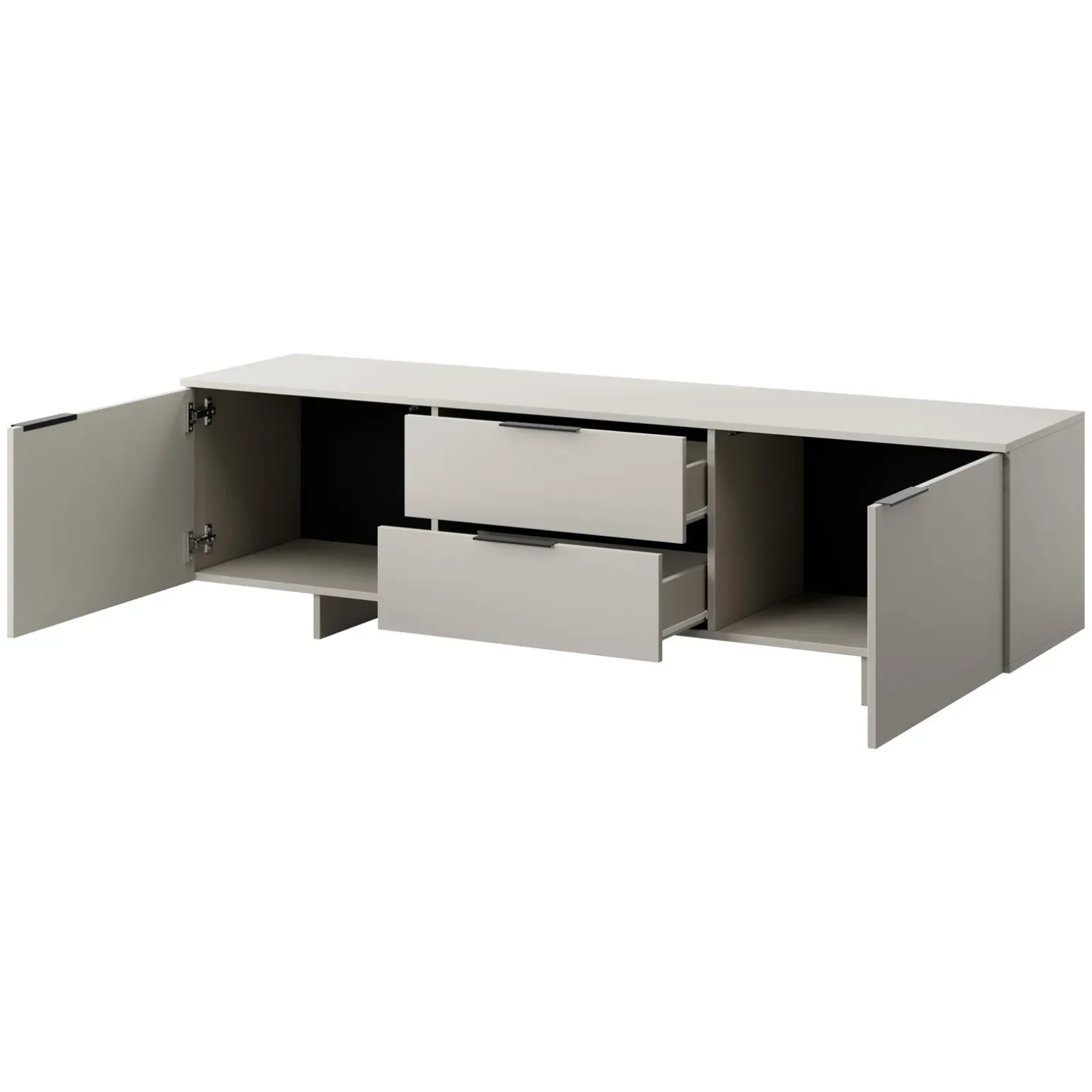 Mobile porta TV 180x55h cm 2 cassetti grigio Stone