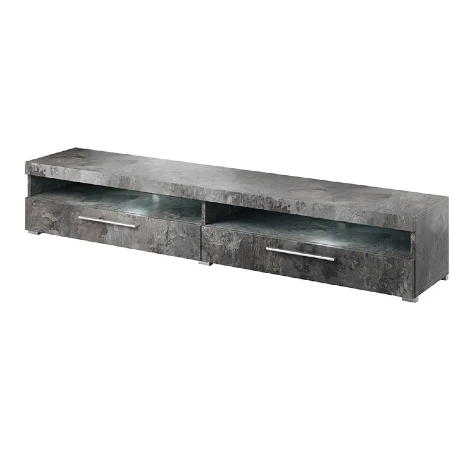 Mobile porta TV 200x35h cm 2 cassetti ossido Frisk