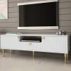 Mobile porta TV 160x54h cm 1 cassetto 1 vano a giorno bianco Falun