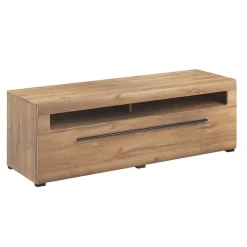 Mobile porta TV 160x52h cm 1 cassetto rovere nero Maiorca