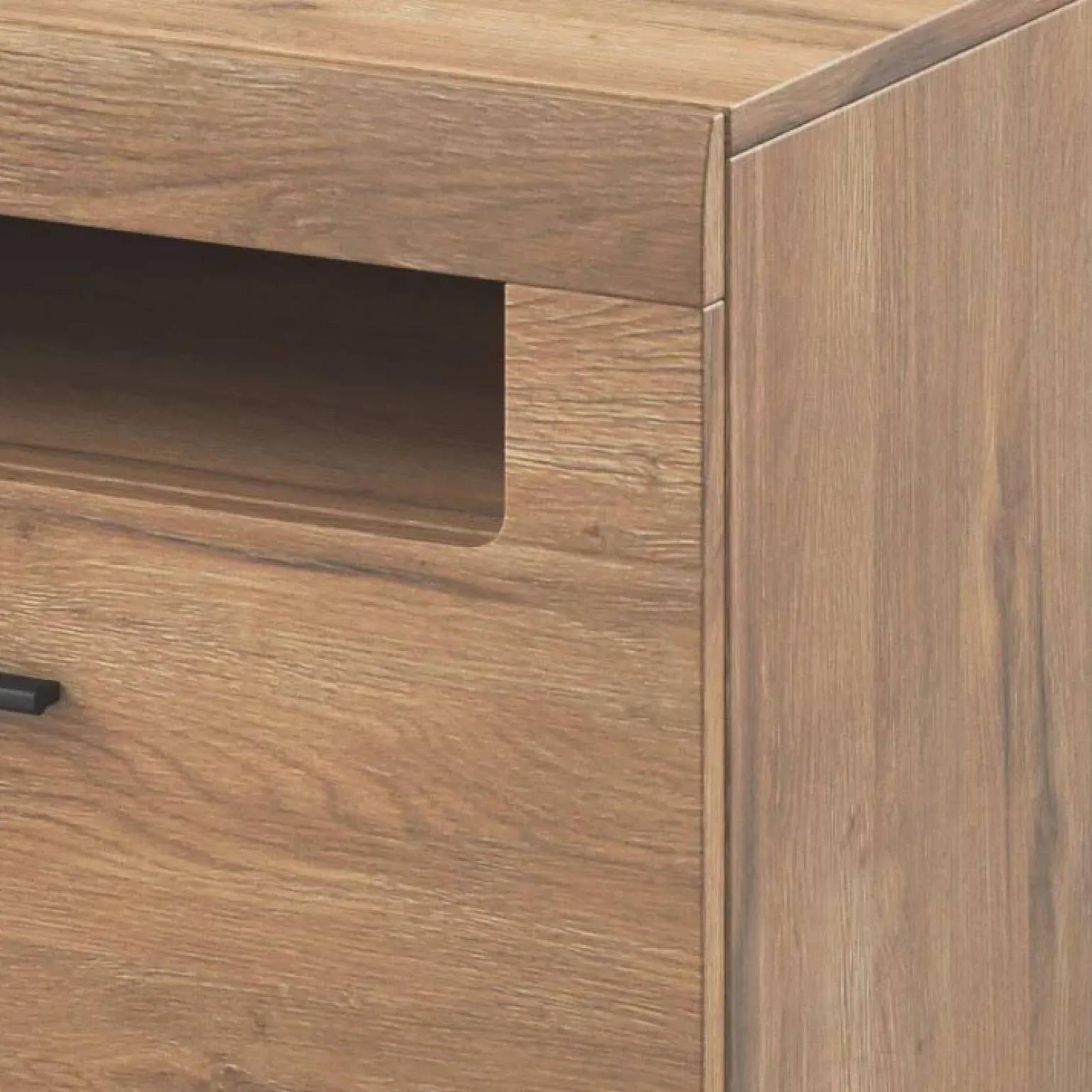 Mobile porta TV 160x52h cm 1 cassetto rovere nero Maiorca