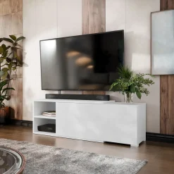 Mobile porta TV 137/180x40h cm allungabile moderno bianco Pepita