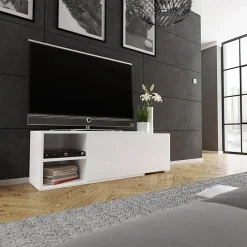 Mobile porta TV 137/180x40h cm allungabile moderno bianco Pepita