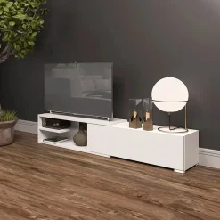 Mobile porta TV 137/180x40h cm allungabile moderno bianco Pepita