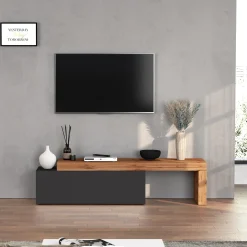 Mobile porta tv 220x51h cm antracite rovere Block