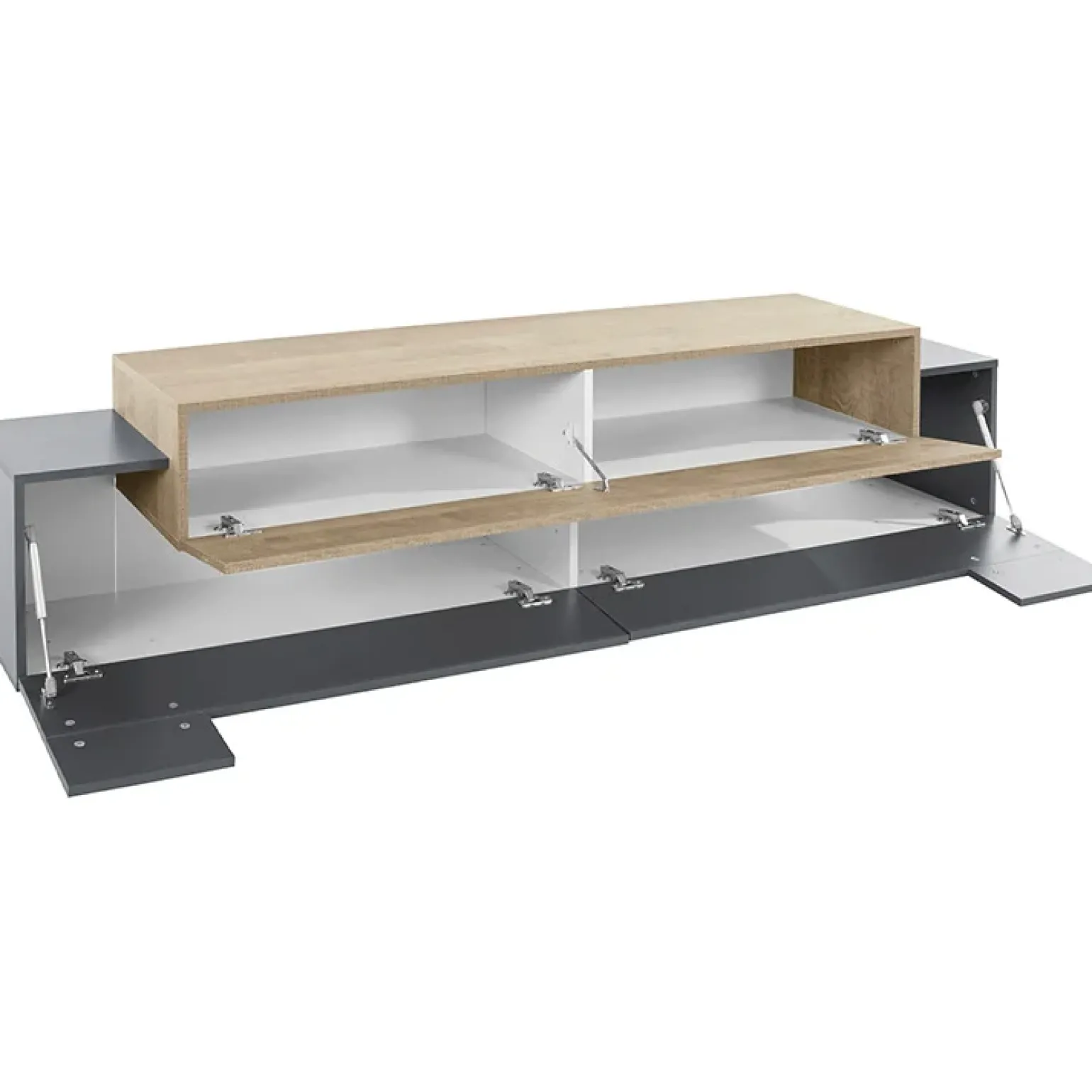 Mobile porta TV 200x52h cm antracite rovere Milos Gihome®