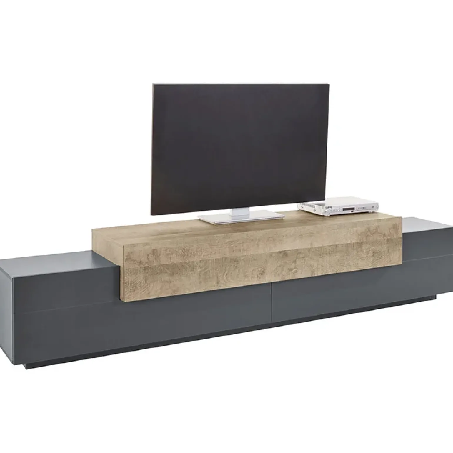 Mobile porta TV 240x52h cm antracite rovere Milos Gihome®